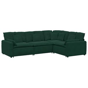 vidaXL Canap&eacute; modulable avec coussins velours vert fonc&eacute;