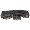 vidaXL Ensemble de canap&eacute; de jardin 9 pc Gris et Gris fonc&eacute; polyrotin