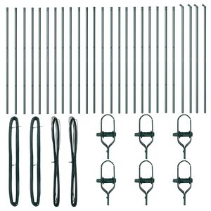 vidaXL Poteaux de clôture 26 pcs verts Ø32 mm 150 cm acier galvanisé