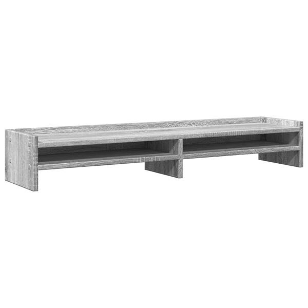 vidaXL Support de moniteur sonoma gris 100x24x16 cm bois d'ing&eacute;nierie
