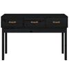 vidaXL Table console Noir 114x40x75 cm Bois massif de pin