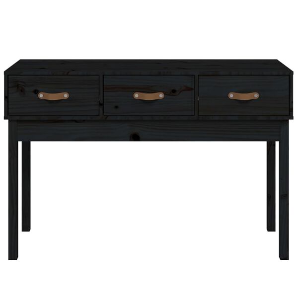 vidaXL Table console Noir 114x40x75 cm Bois massif de pin