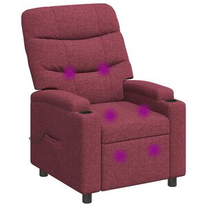 vidaXL Fauteuil de massage inclinable Bordeaux 75 x 93 x 102 cm Tissu