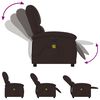 vidaXL Fauteuil de massage inclinable &eacute;lectrique Marron fonc&eacute; Tissu