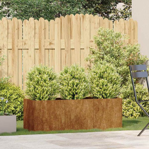 vidaXL Jardinière rouillé 120x40x40 cm acier inoxydable