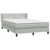 vidaXL Sommier à lattes de lit et matelas gris clair 140x210cm velours
