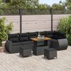 vidaXL Ensemble de canap&eacute; de jardin 9 pcs Noir Poly Rattan