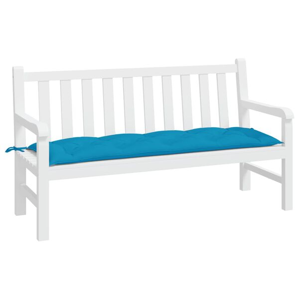 vidaXL Coussin de banc de jardin bleu clair 150x50x7 cm tissu oxford