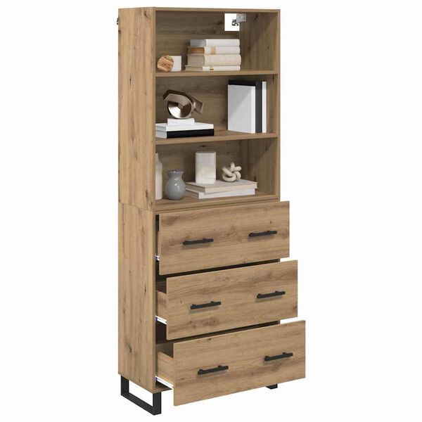 vidaXL Haut Armoire avec tiroir Ch&ecirc;ne artisanal 69,5 x 34 x 180 cm