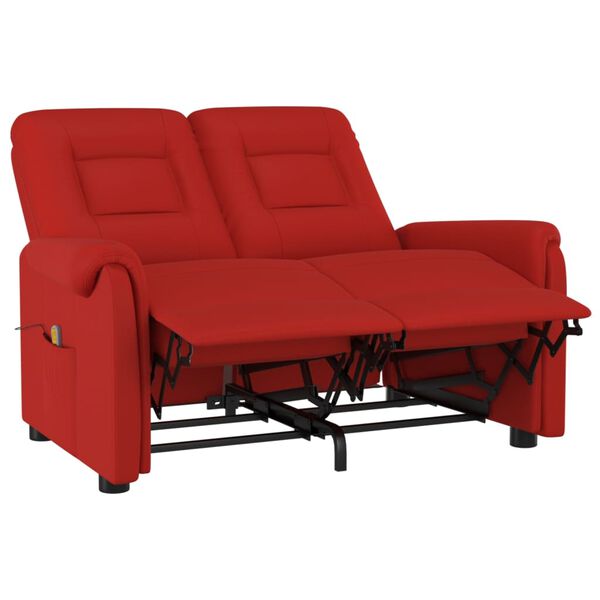 vidaXL Fauteuil de massage inclinable 2 places rouge bordeaux