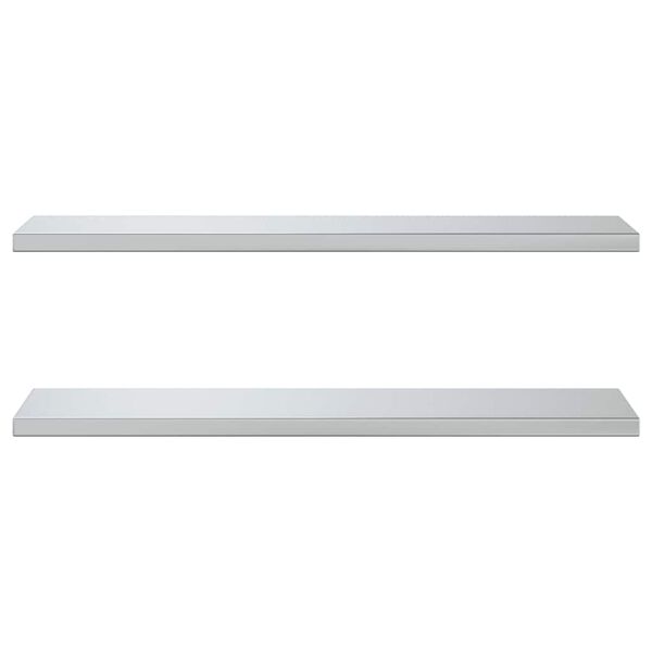 vidaXL &Eacute;tag&egrave;res murales 2 pcs 100x30 cm argent&eacute; acier inoxydable