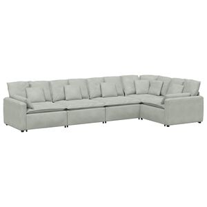 vidaXL Canap&eacute; modulable avec coussins velours gris clair