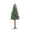vidaXL Sapin de Noël mince Vert 210 cm PVC et bois de pin massif