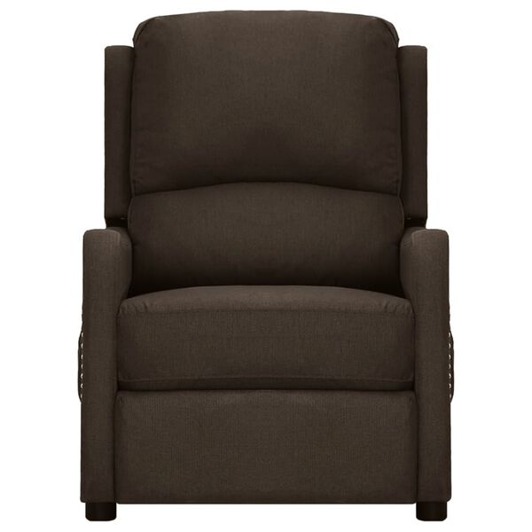 vidaXL Fauteuil de massage Marron fonc&eacute; Tissu