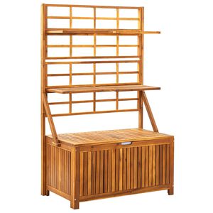 vidaXL Bo&icirc;te de rangement avec treillis 99x55x160cm Bois acacia solide