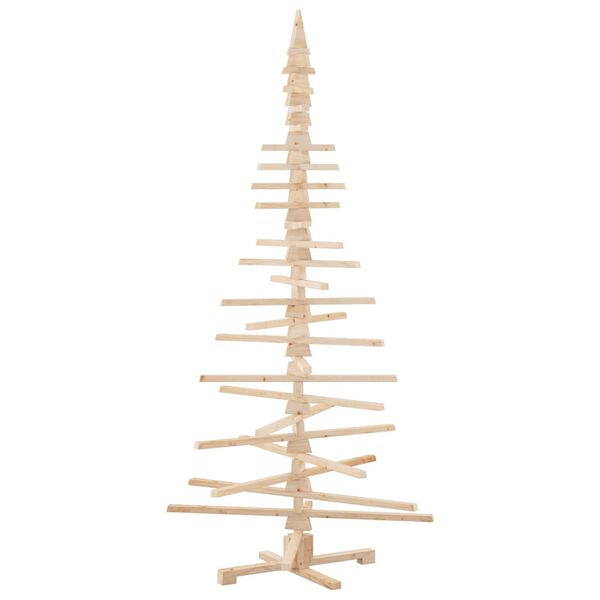 vidaXL Arbre de No&euml;l en bois pour d&eacute;coration 210 cm bois massif de pin