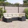vidaXL Ensemble de canapé de jardin avec coussin 6 pcs Noir Poly rotin