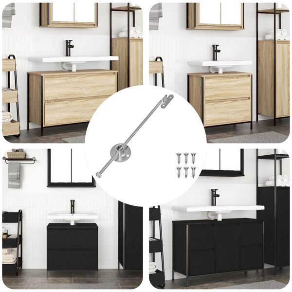 vidaXL Charni&egrave;re &agrave; tige de traction 439 pcs Argent&eacute; Fer