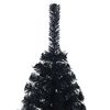 vidaXL Sapin de No&euml;l artificiel pr&eacute;-&eacute;clair&eacute; Noir 120 cm PVC