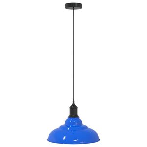 vidaXL Lampe suspendue r&eacute;glable hauteur E27 bleu fonc&eacute; &Oslash; 31 cm m&eacute;tal