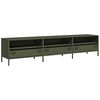 vidaXL Meuble TV vert olive 202x39x43,5 cm acier lamin&eacute; &agrave; froid