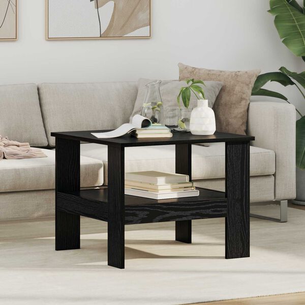 vidaXL Table basse Ch&ecirc;ne noir 57 x 55 x 45 cm Bois d'ing&eacute;nierie