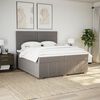 vidaXL Sommier &agrave; lattes de lit avec matelas Taupe 200x200 cm Tissu