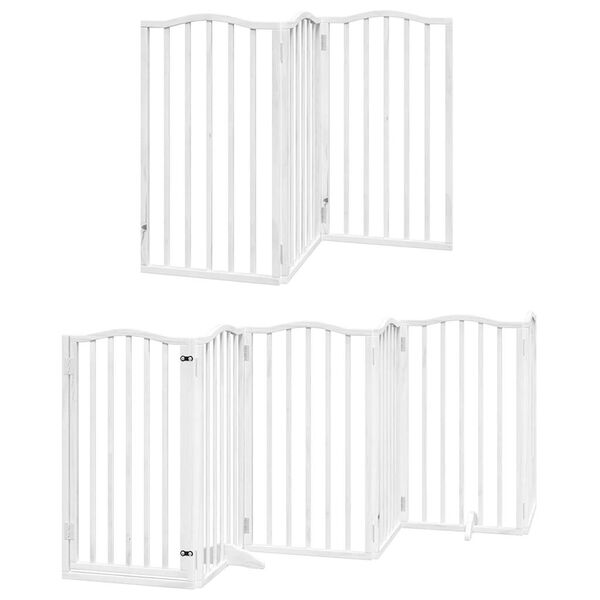 vidaXL Barri&egrave;re pour chien porte pliable 12 panneaux bois de peuplier