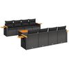 vidaXL Salon de jardin 9 pcs avec coussins noir r&eacute;sine tress&eacute;e