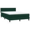 vidaXL Sommier &agrave; lattes de lit et matelas et LED vert fonc&eacute; 160x220cm velours