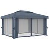 vidaXL Tonnelle avec rideau 4x3 m Anthracite Aluminium