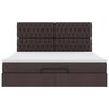 VidaXL Cadre de lit ottoman avec matelas marron fonc&eacute; 180x200 cm tissu