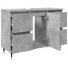 vidaXL Armoire salle de bain gris b&eacute;ton 80x33x60cm bois d'ing&eacute;nierie