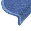 vidaXL Tapis d'escalier 20 pi&egrave;ces 56 x 17 x 3 cm Bleu Demi-rond