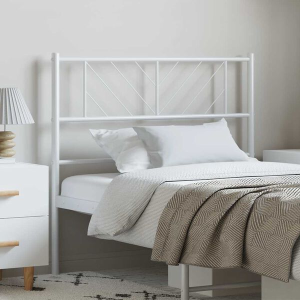 vidaXL T&ecirc;te de lit de remplacement m&eacute;tal blanc 100 cm