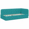 vidaXL Cadre de lit d'angle Turquoise 100 x 200 cm Velours