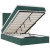 vidaXL Cadre de lit ottoman avec matelas vert fonc&eacute; 120x190 cm velours