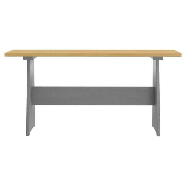 vidaXL Table &agrave; manger et banc REINE marron miel gris bois pin solide