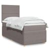 vidaXL Sommier &agrave; lattes de lit avec matelas Taupe 100x200 cm Tissu