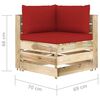 vidaXL Salon de jardin 6 pcs avec coussins Bois impr&eacute;gn&eacute; de vert