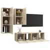 vidaXL Ensemble de meubles TV 4 pcs Ch&ecirc;ne sonoma Bois d'ing&eacute;nierie
