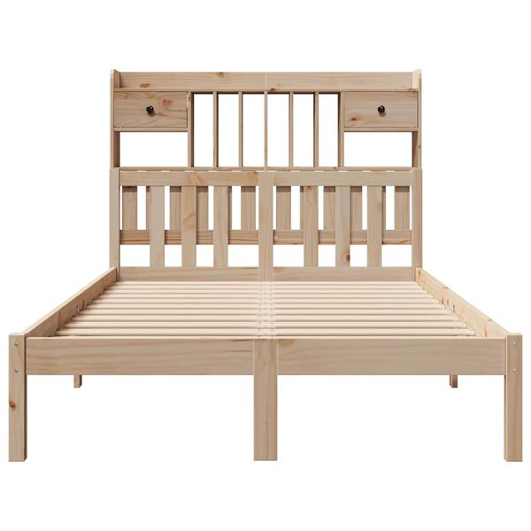 vidaXL Lit biblioth&egrave;que sans matelas 135x190 cm bois de pin massif