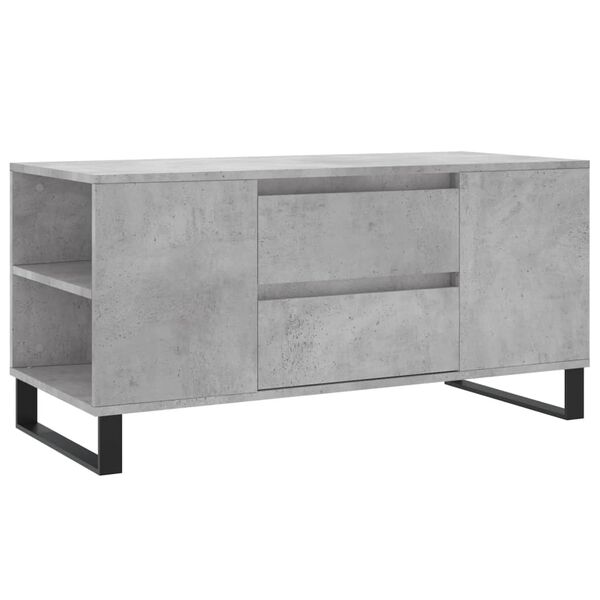 vidaXL Table basse gris béton 102x44,5x50 cm bois d'ingénierie