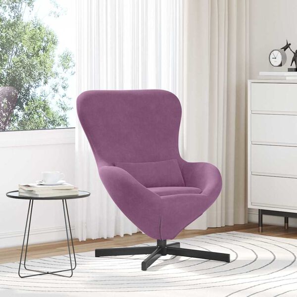 vidaXL Fauteuil &oelig;uf Pourpre 63 x 73 x 90 cm Velours