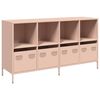 vidaXL Buffet rose 135x39x73,5 cm acier lamin&eacute; &agrave; froid