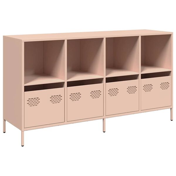 vidaXL Buffet rose 135x39x73,5 cm acier lamin&eacute; &agrave; froid