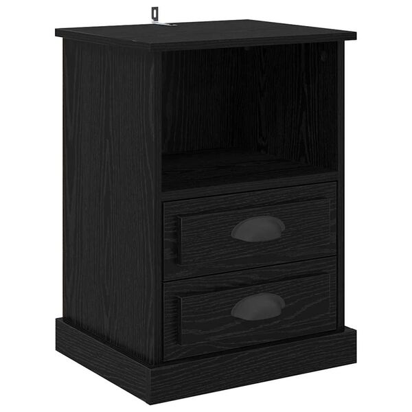 vidaXL Cabinet de chevet Ch&ecirc;ne noir 36 x 43 x 60 cm Bois d'ing&eacute;nierie