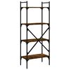 vidaXL Bibliothèque à 4 niveaux chêne fumé 56x31,5x138,5 cm