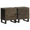vidaXL Tables de chevet 2 pcs noir 40x33x46 cm bois de manguier solide