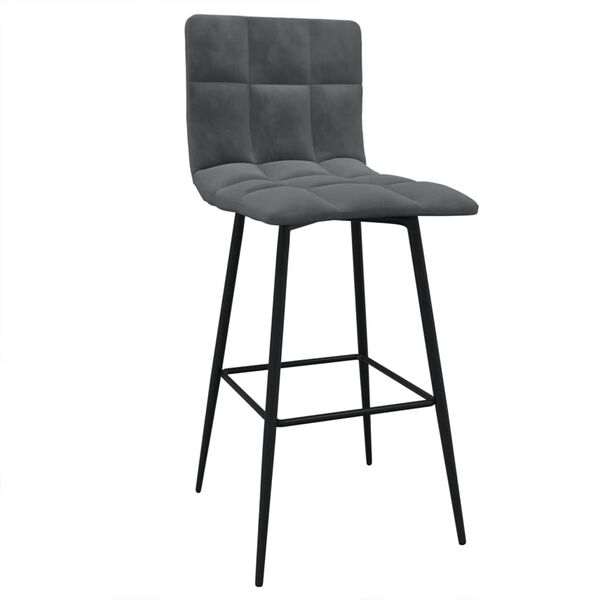 vidaXL Tabourets de bar lot de 2 gris fonc&eacute; velours